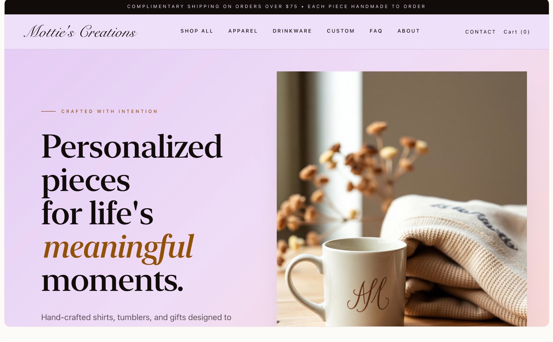 Personalized Gift Shop Page