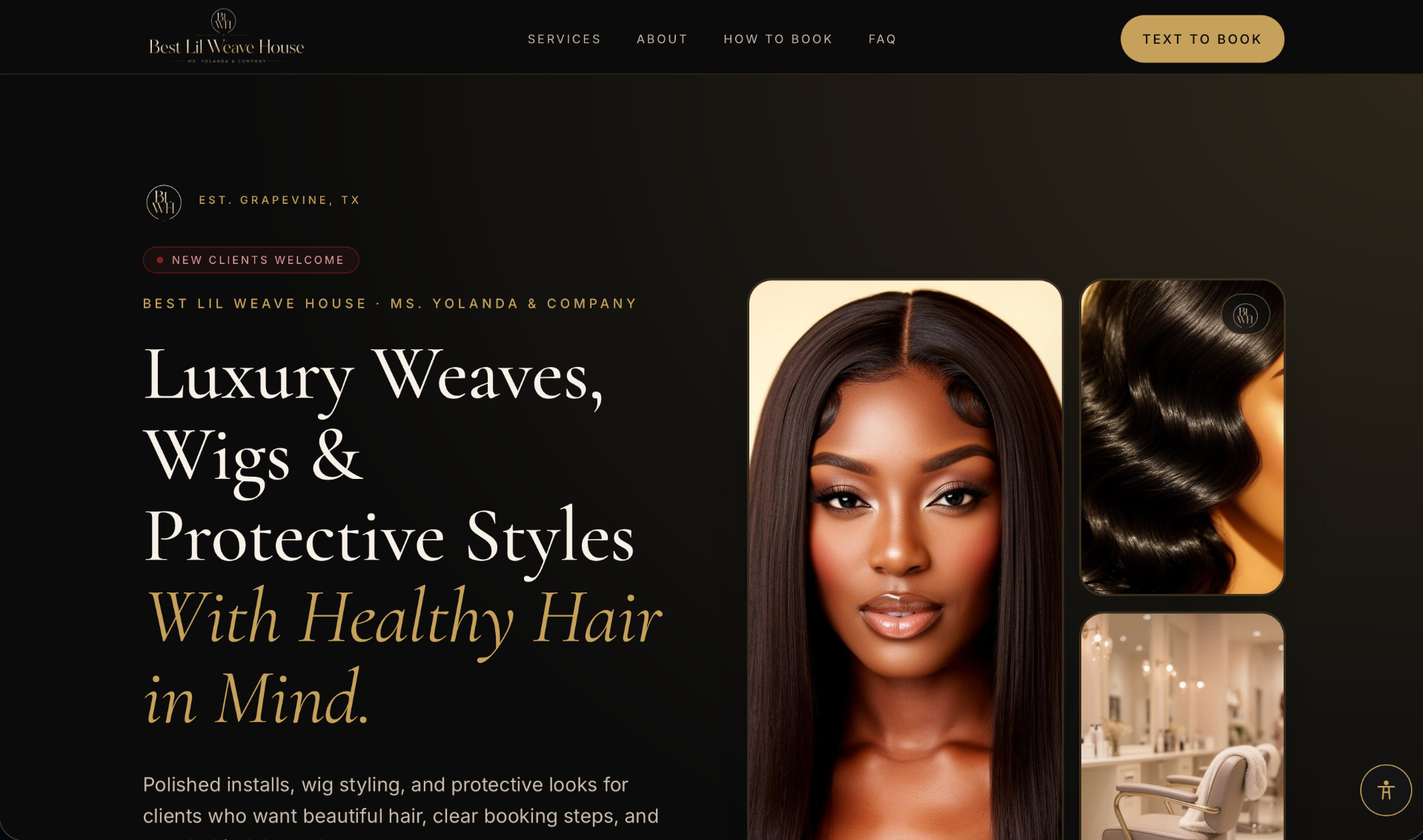 Best Lil Weave House luxury one-page website — after